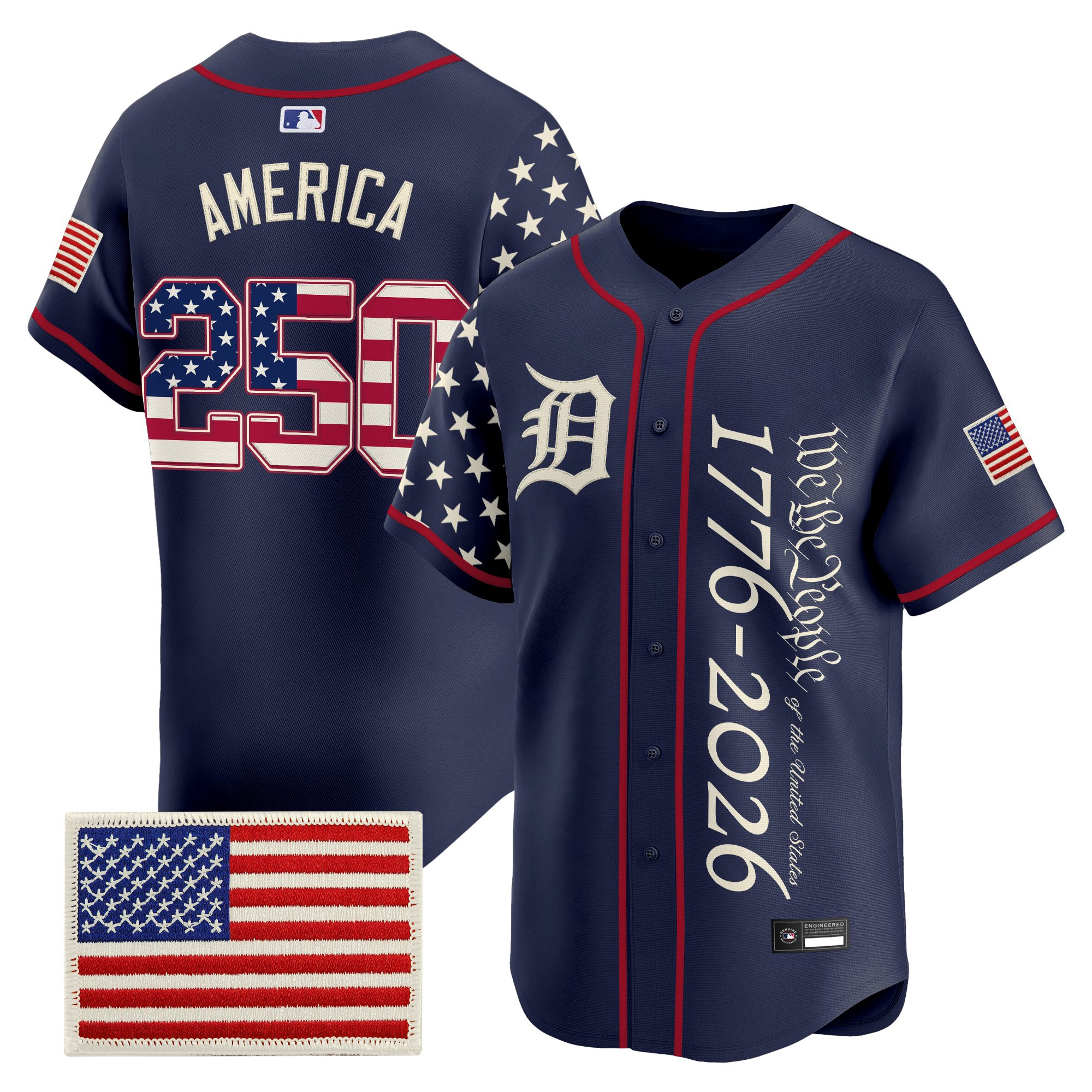 Men's Detroit Tigers "America250 Edition" Vapor Premier Limited Jersey V2 - All Stitched - Image 4