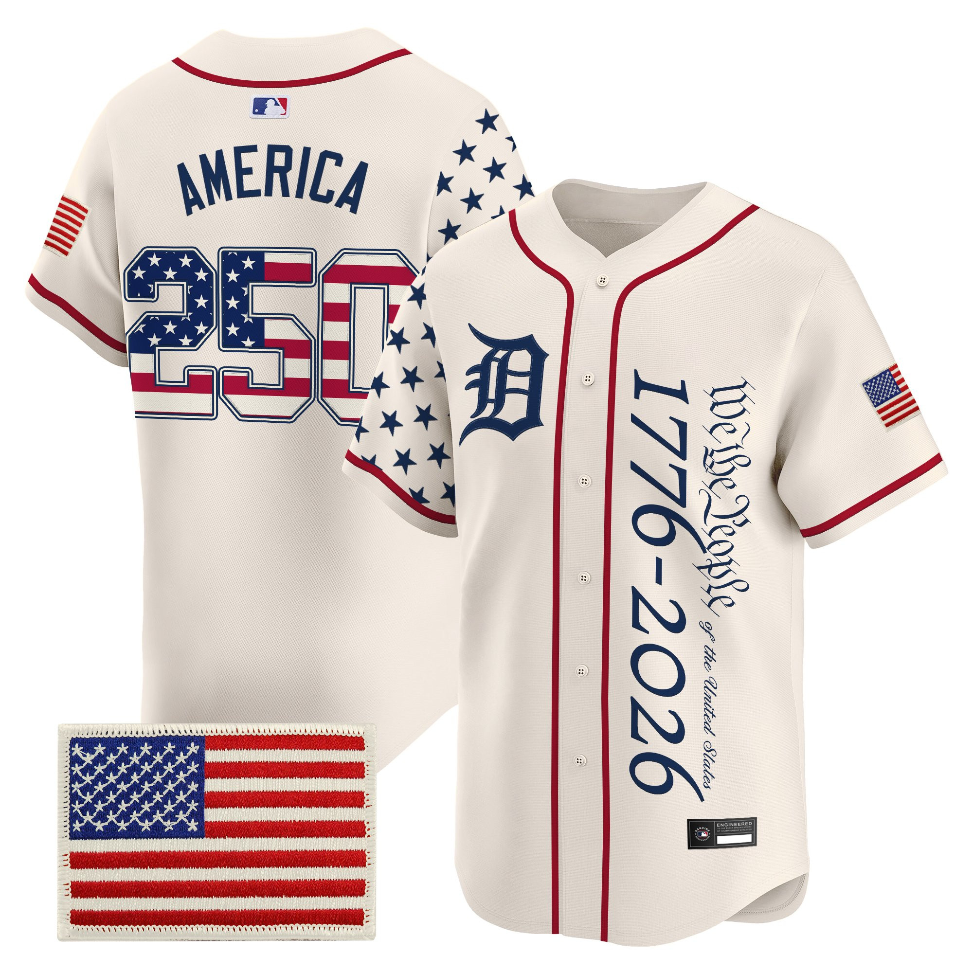 Men's Detroit Tigers "America250 Edition" Vapor Premier Limited Jersey V2 - All Stitched - Image 17