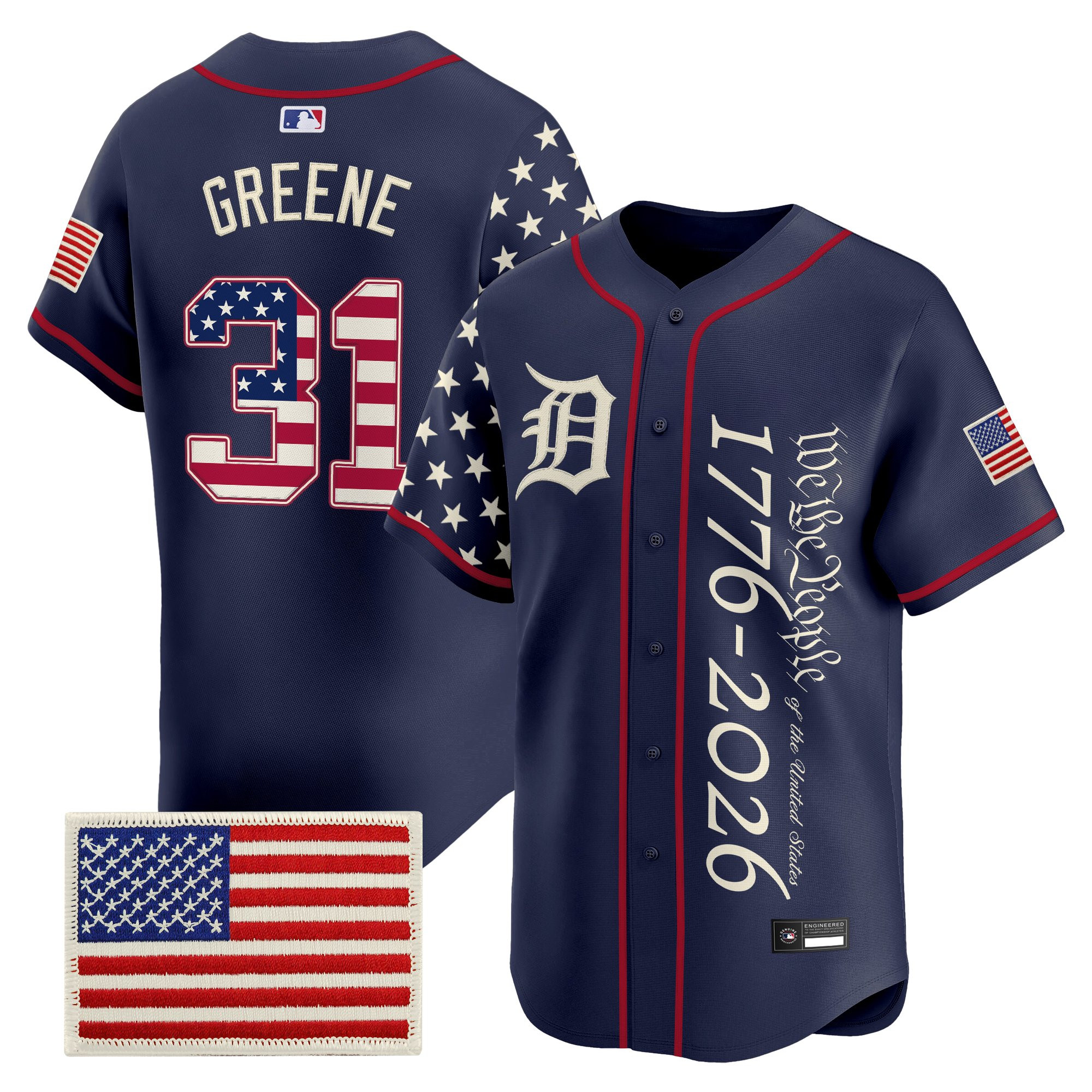 Men's Detroit Tigers "America250 Edition" Vapor Premier Limited Jersey V2 - All Stitched - Image 6