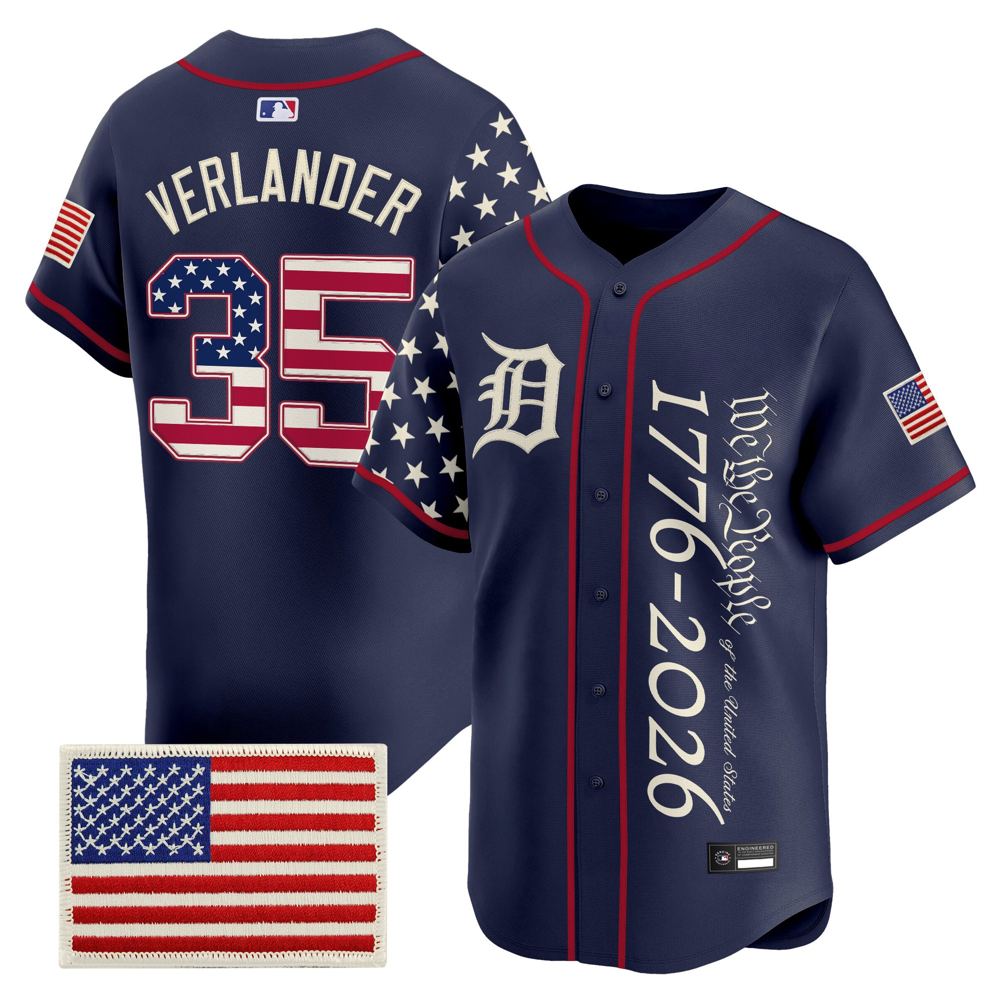 Men's Detroit Tigers "America250 Edition" Vapor Premier Limited Jersey V2 - All Stitched - Image 2