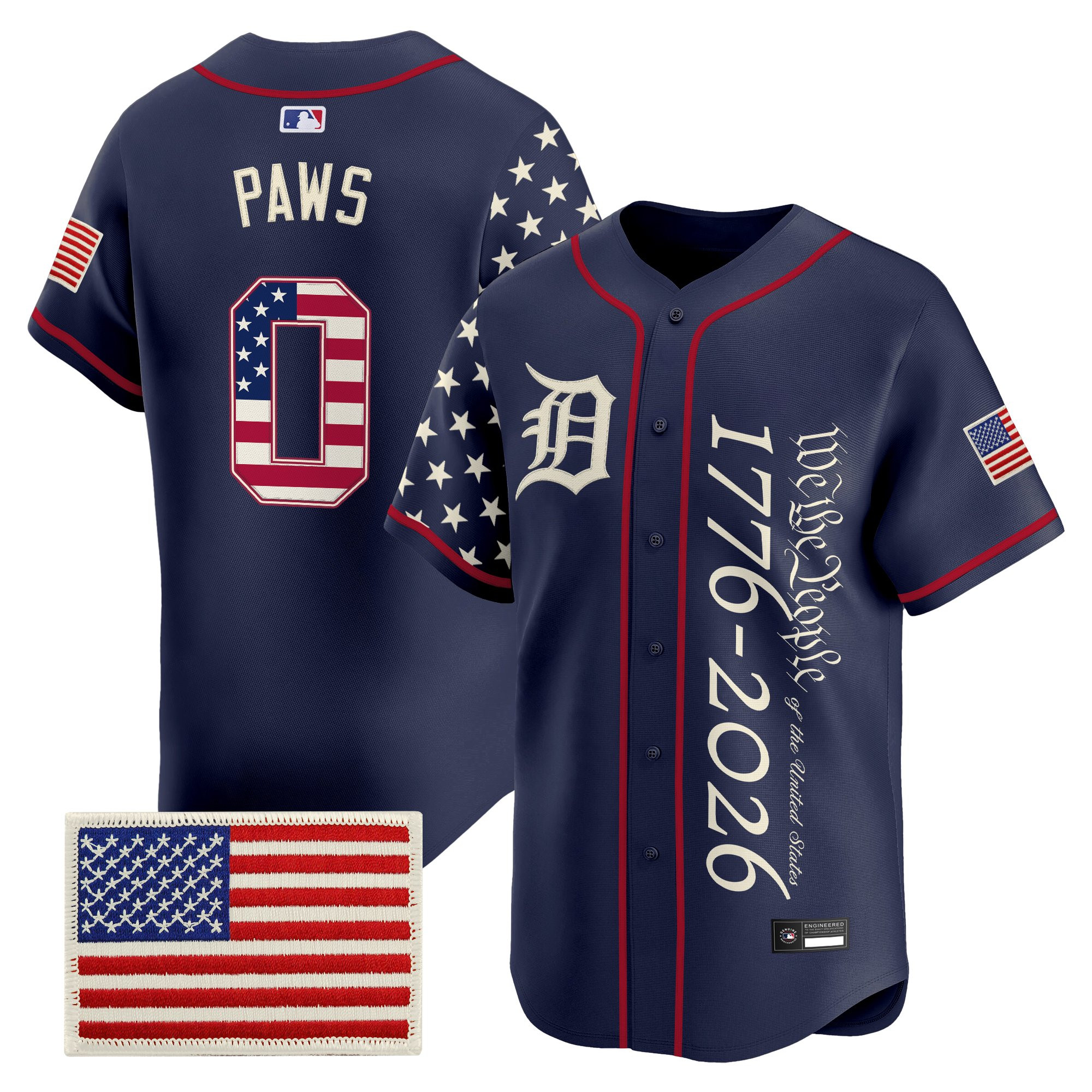 Men's Detroit Tigers "America250 Edition" Vapor Premier Limited Jersey V2 - All Stitched - Image 11