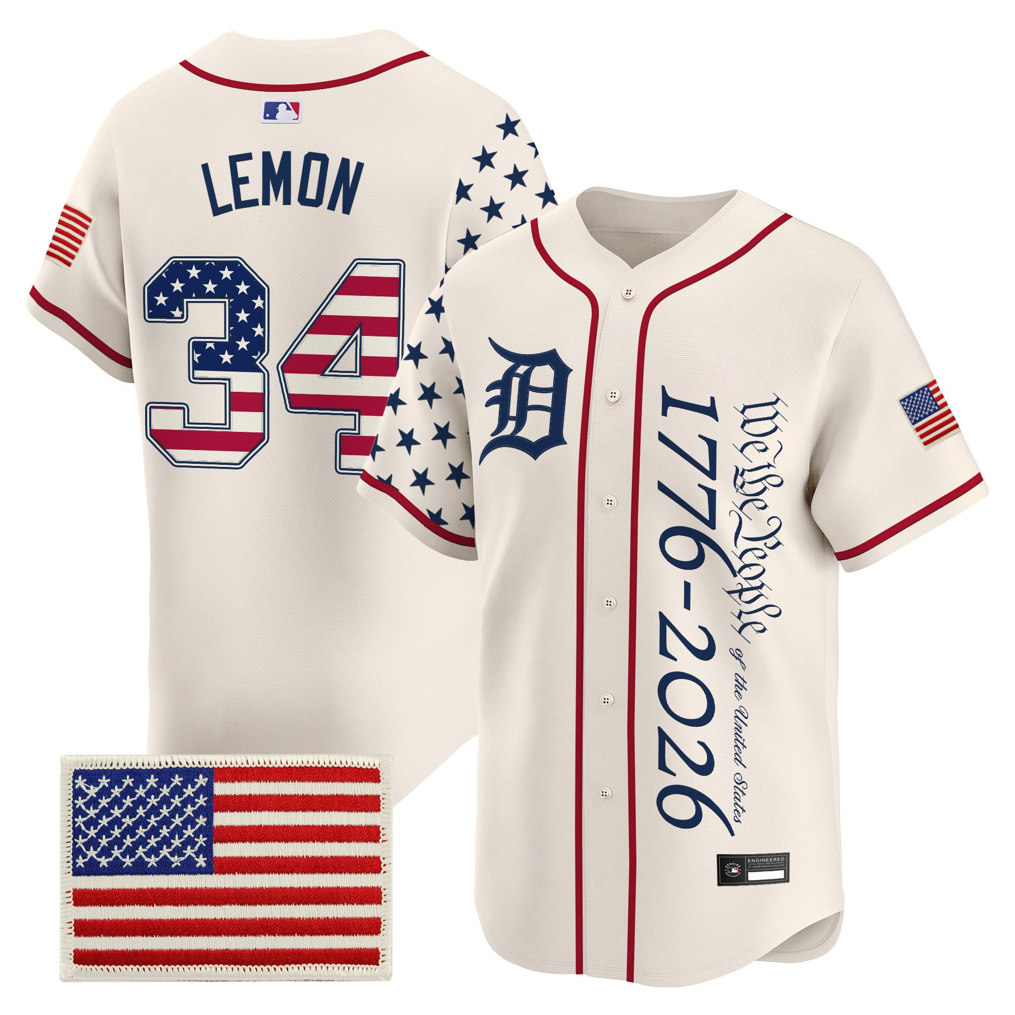 Men's Detroit Tigers "America250 Edition" Vapor Premier Limited Jersey V2 - All Stitched - Image 25