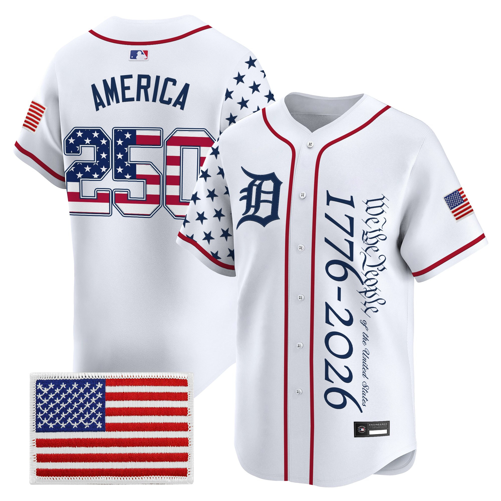 Men's Detroit Tigers "America250 Edition" Vapor Premier Limited Jersey V2 - All Stitched - Image 30