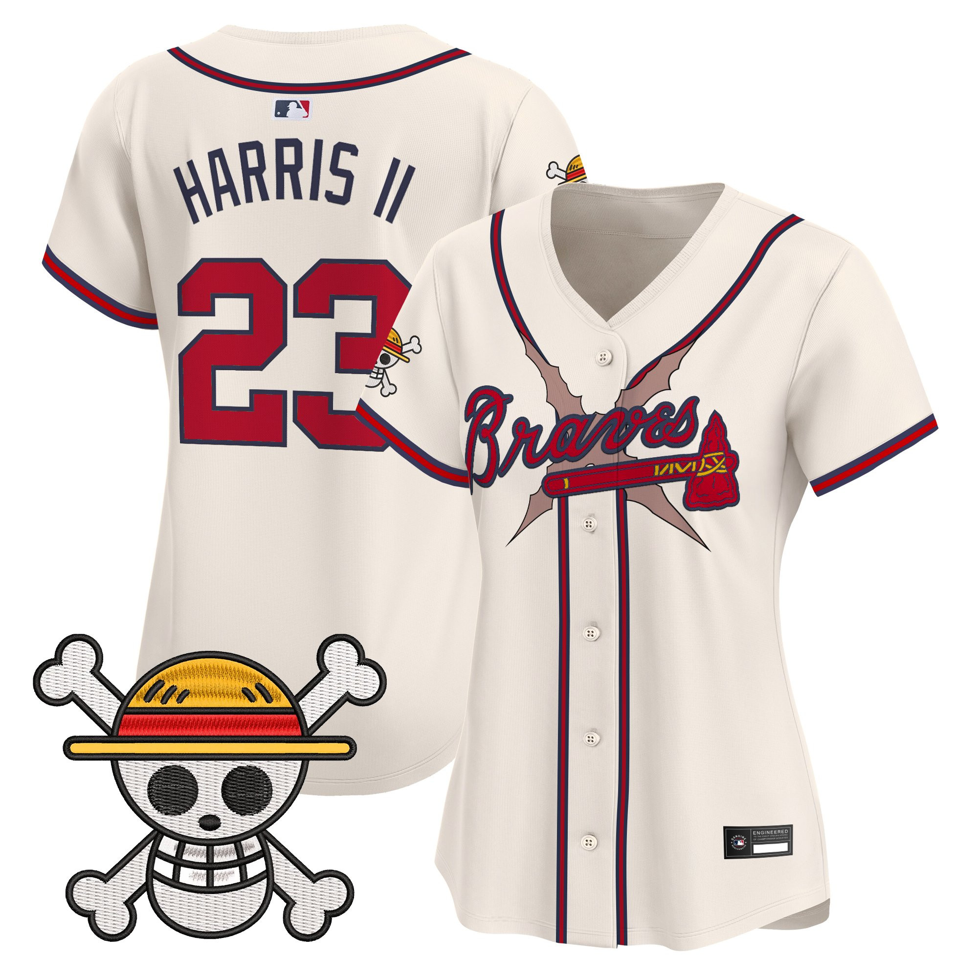 Women's Atlanta Braves x One Piece Vapor Premier Limited Jersey - Stitched - Image 29