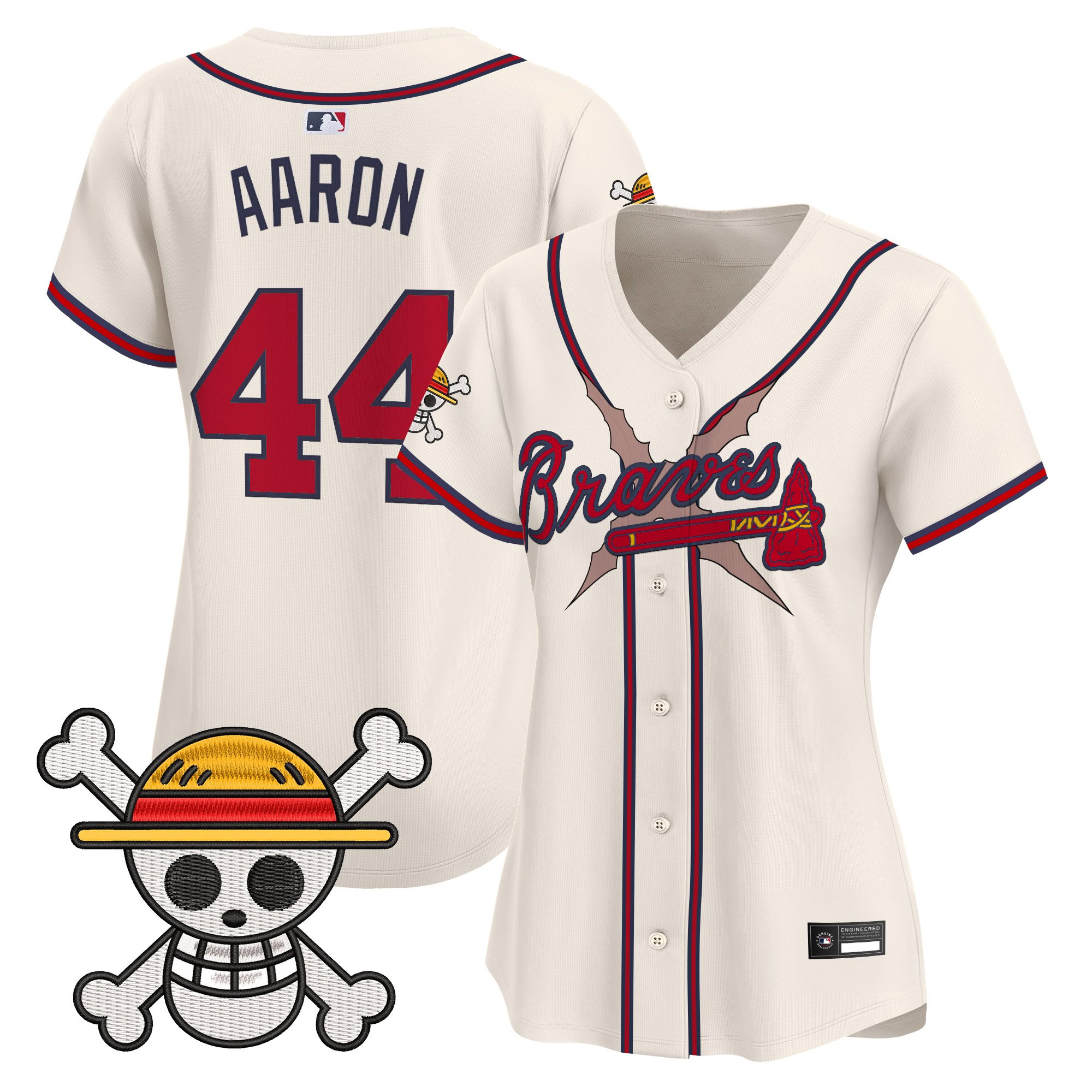 Women's Atlanta Braves x One Piece Vapor Premier Limited Jersey - Stitched - Image 28