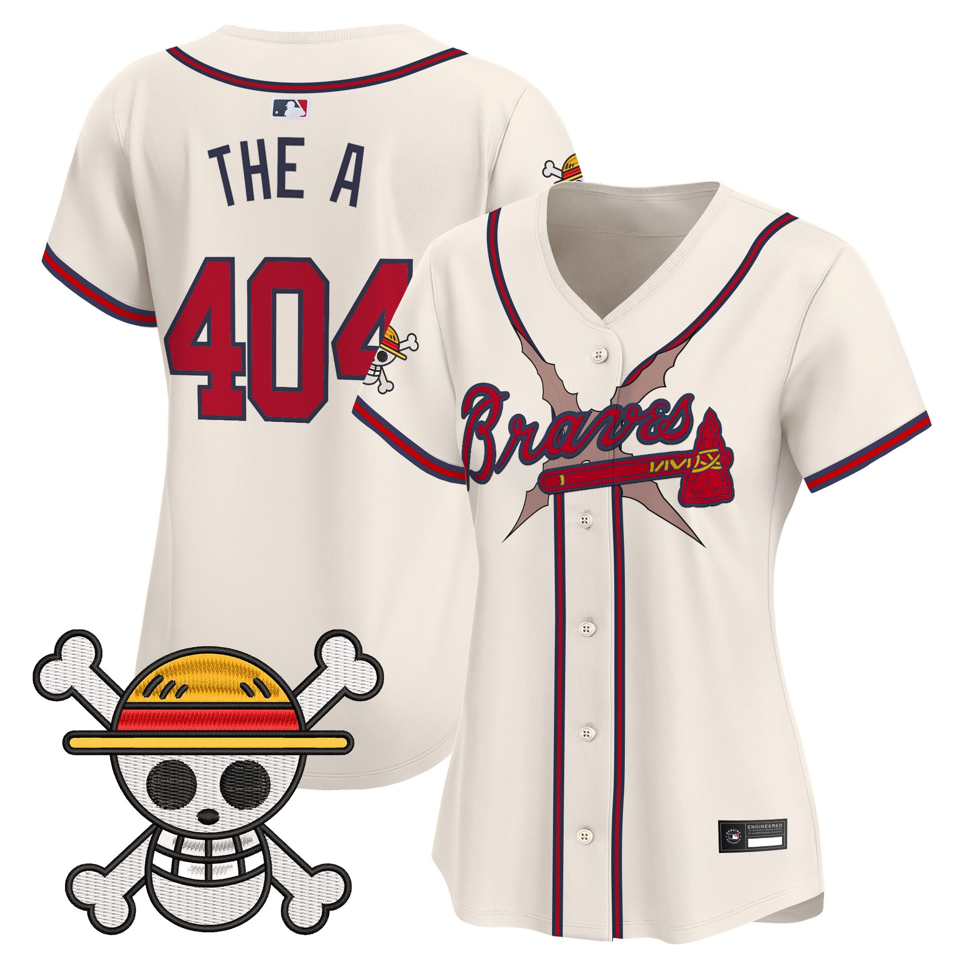 Women's Atlanta Braves x One Piece Vapor Premier Limited Jersey - Stitched - Image 32