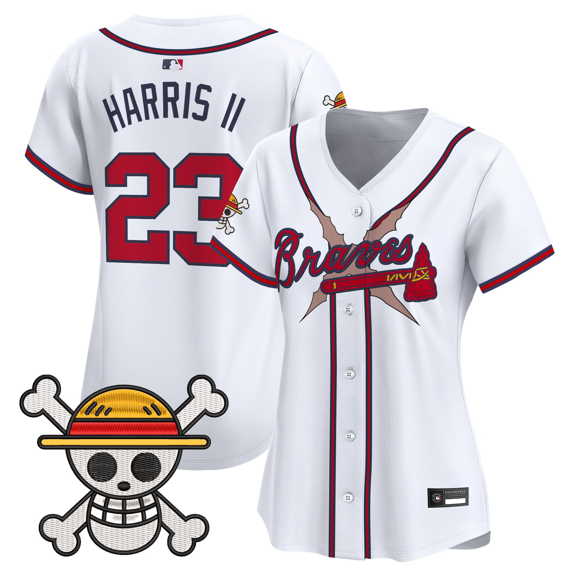 Women's Atlanta Braves x One Piece Vapor Premier Limited Jersey - Stitched - Image 18