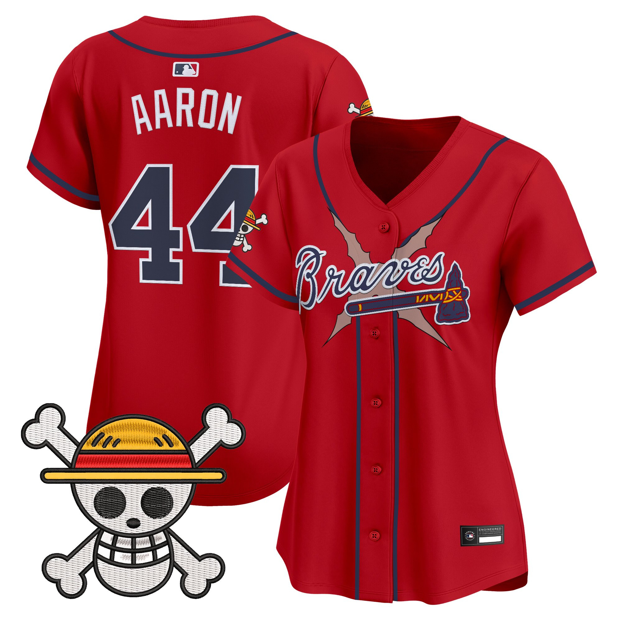 Women's Atlanta Braves x One Piece Vapor Premier Limited Jersey - Stitched - Image 6
