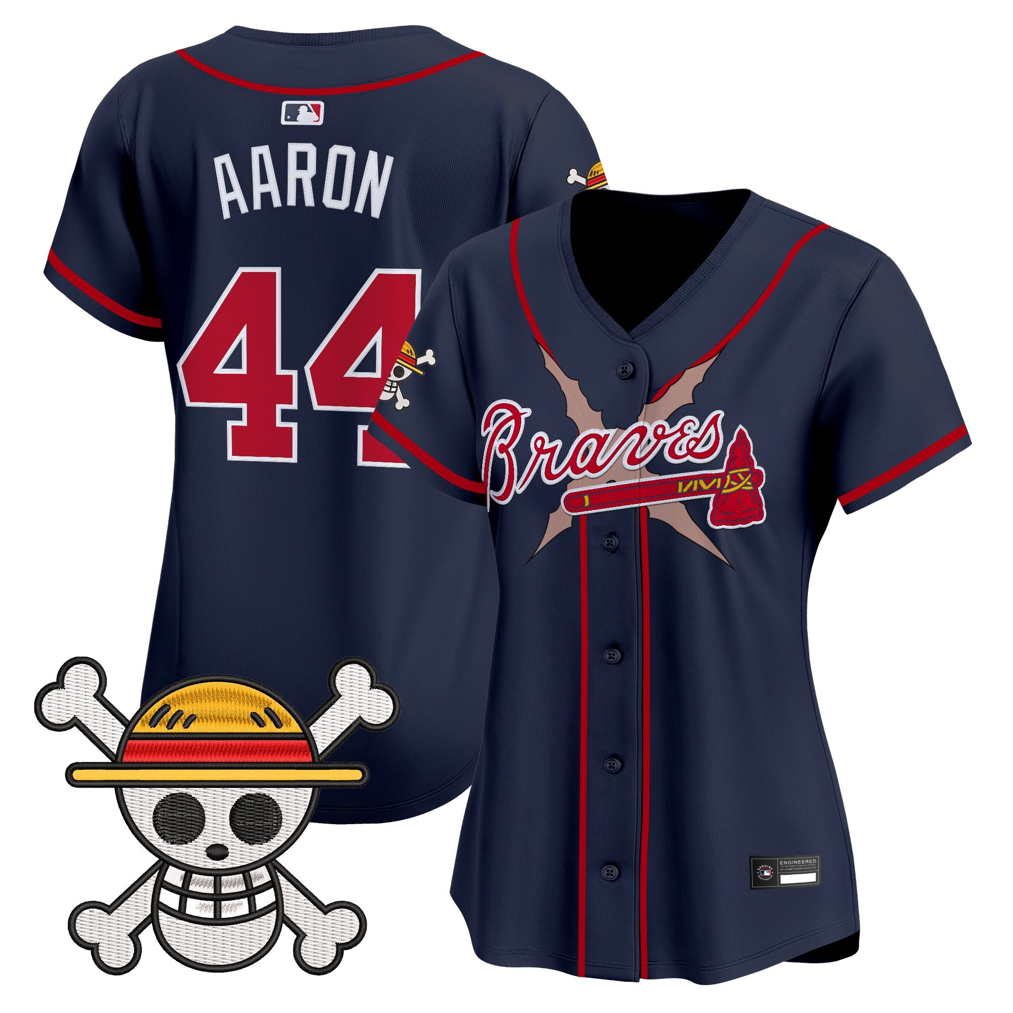 Women's Atlanta Braves x One Piece Vapor Premier Limited Jersey - Stitched - Image 39