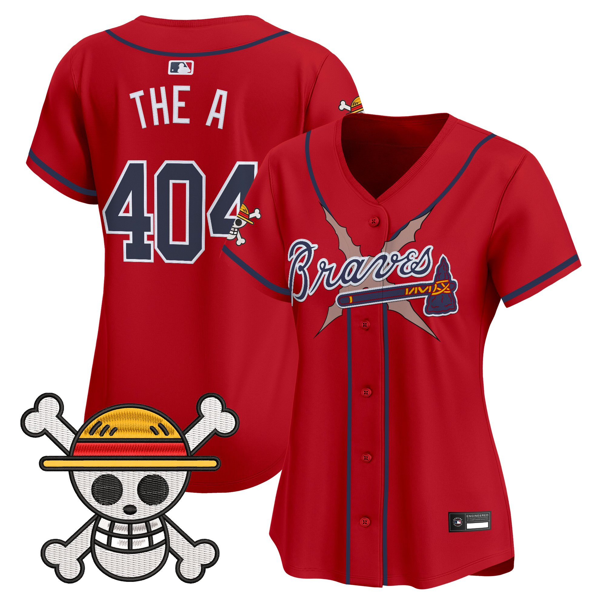 Women's Atlanta Braves x One Piece Vapor Premier Limited Jersey - Stitched - Image 10
