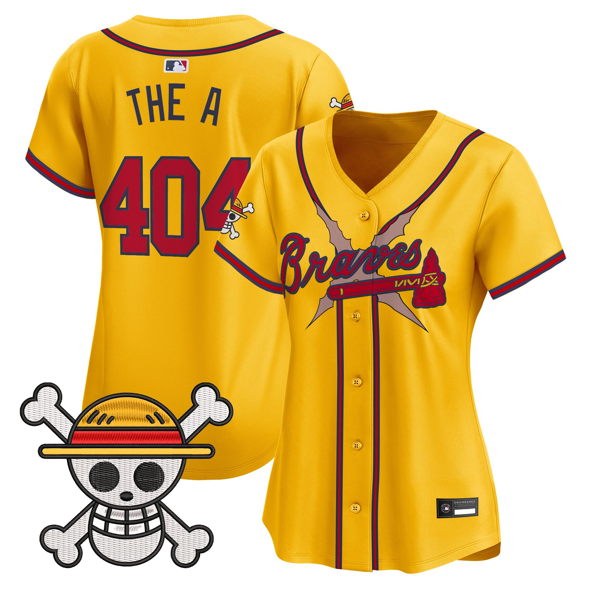Women's Atlanta Braves x One Piece Vapor Premier Limited Jersey - Stitched - Image 54