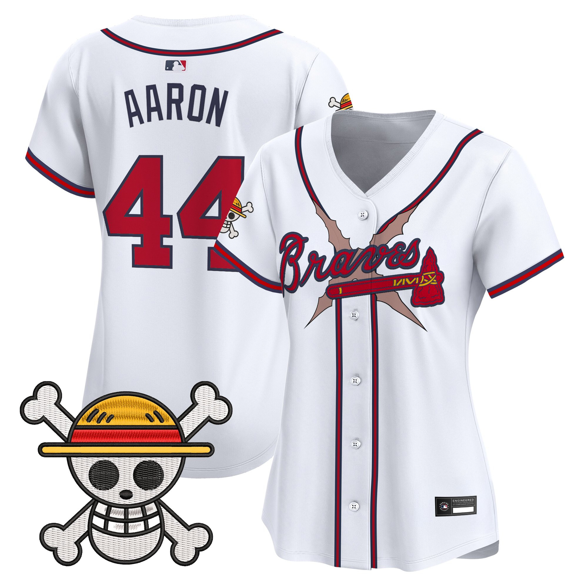 Women's Atlanta Braves x One Piece Vapor Premier Limited Jersey - Stitched - Image 17