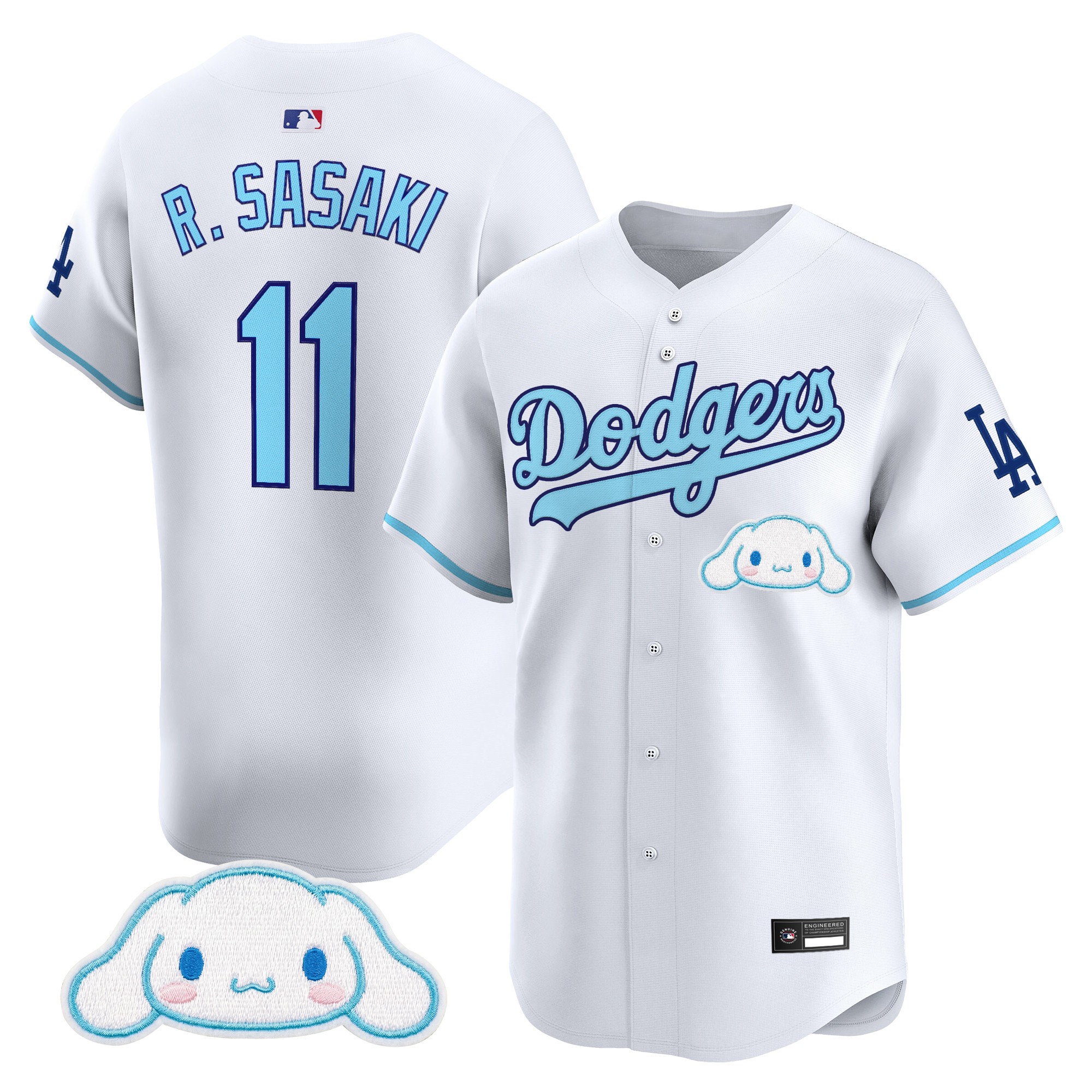 Los Angeles Dodgers x Cinnamoroll Vapor Premier Limited Jersey - All Stitched - Image 4