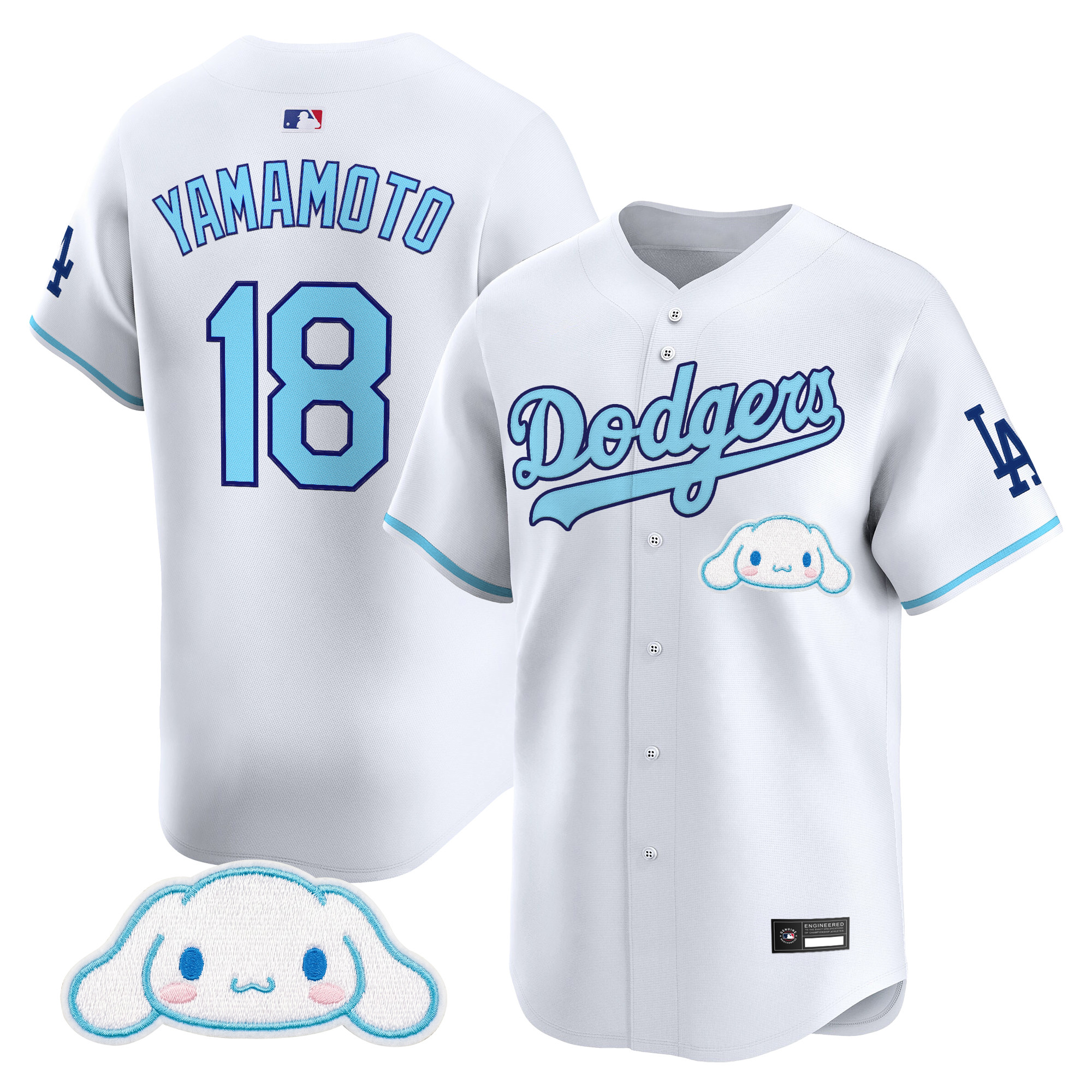 Los Angeles Dodgers x Cinnamoroll Vapor Premier Limited Jersey - All Stitched - Image 3