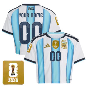 Women's Argentina 2026 World Cup Crop Top Custom Jersey