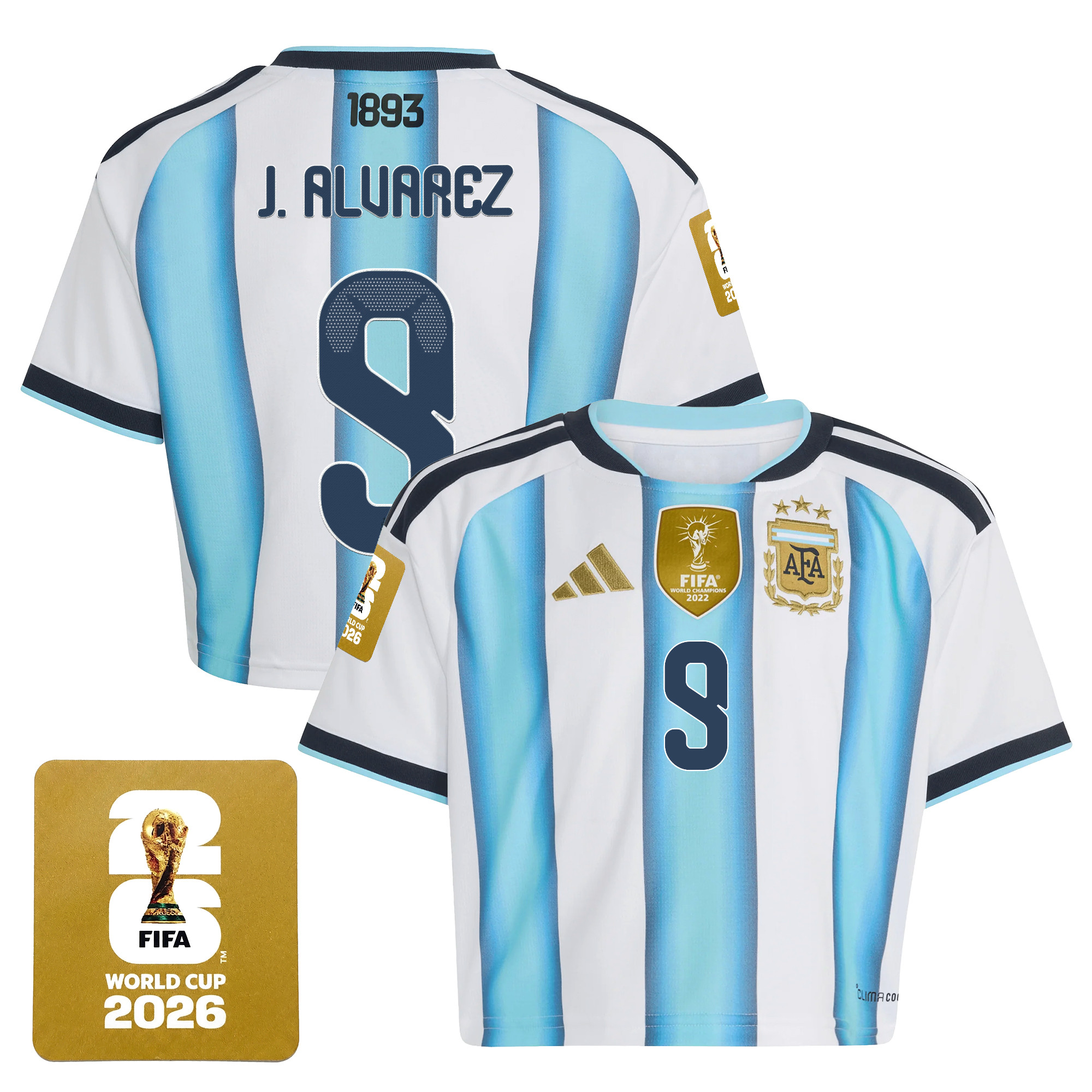 Women's Argentina 2026 World Cup Crop Top Jersey - Image 3