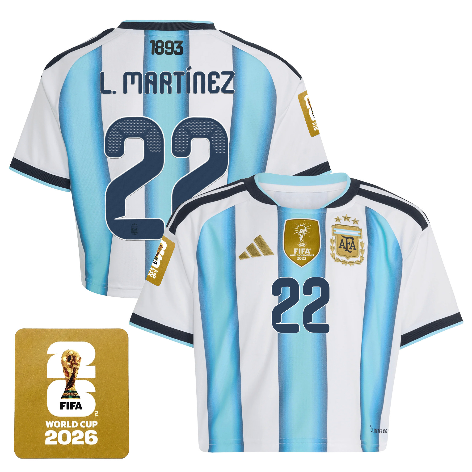 Women's Argentina 2026 World Cup Crop Top Jersey - Image 2