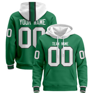 Green White Custom Pullover Hoodie
