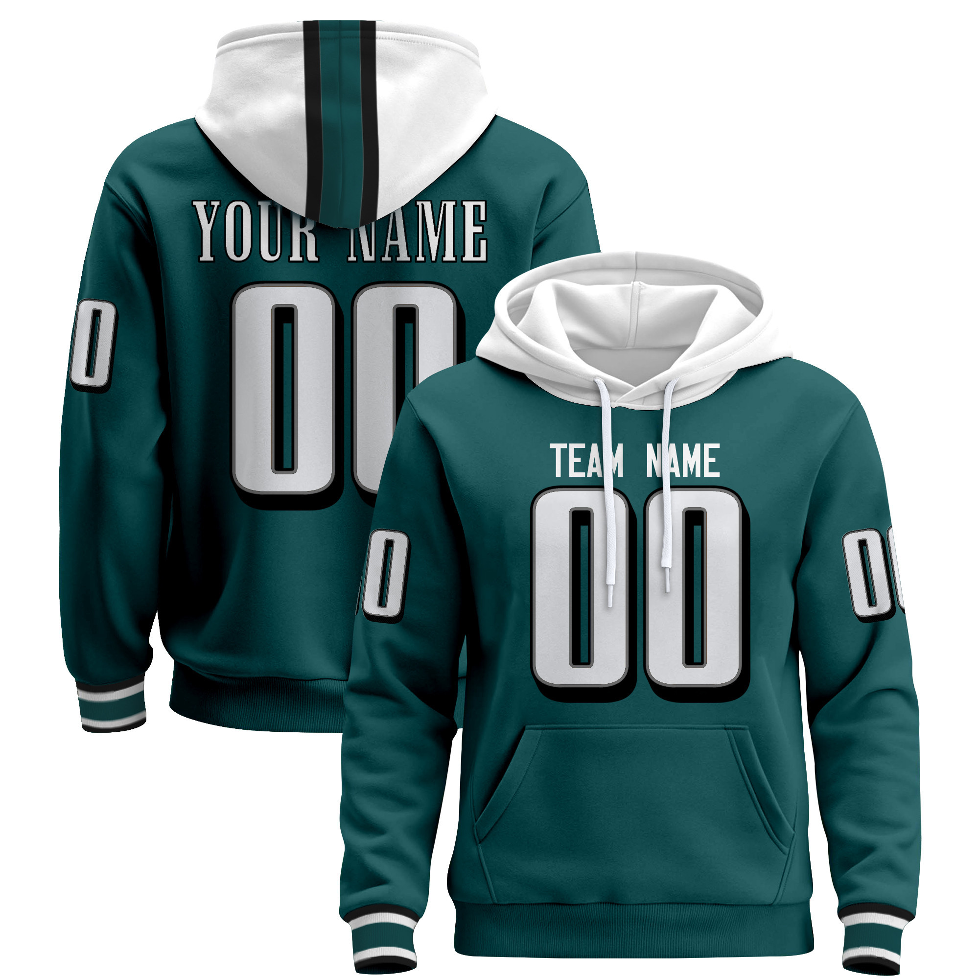 Midnight Green Custom Pullover Hoodie