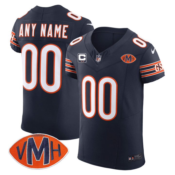 Chicago Bears Navy Custom Vapor Elite Jersey - All Stitched