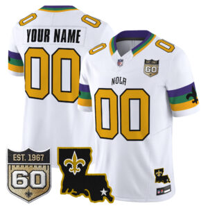 Saints 2026 New Orleans City Vapor Limited Custom Jersey - 60th Anniversary Patch - All Stitched