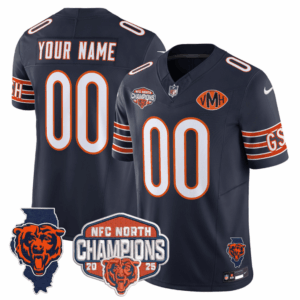 Men’s Chicago Bears NFC 2025 Champions Custom Patch Vapor Jersey – All Stitched