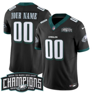 Philadelphia Eagles Back-To-Back 2024-2025 NFC East Division Champions Vapor Limited Custom Jersey - All Stitched