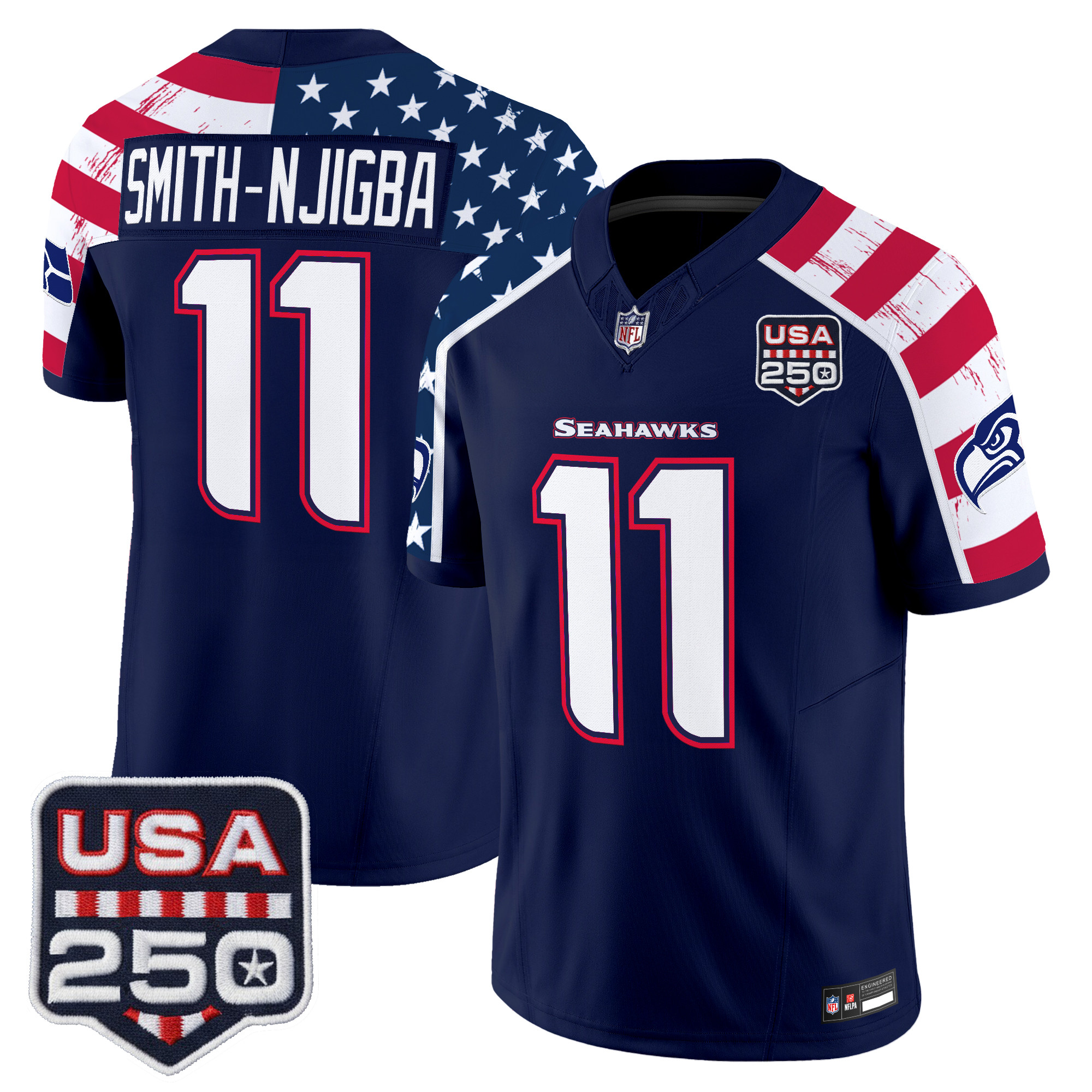Seattle Seahawks "America 250 Edition" Vapor Limited Jersey V2 - Stitched - Image 4