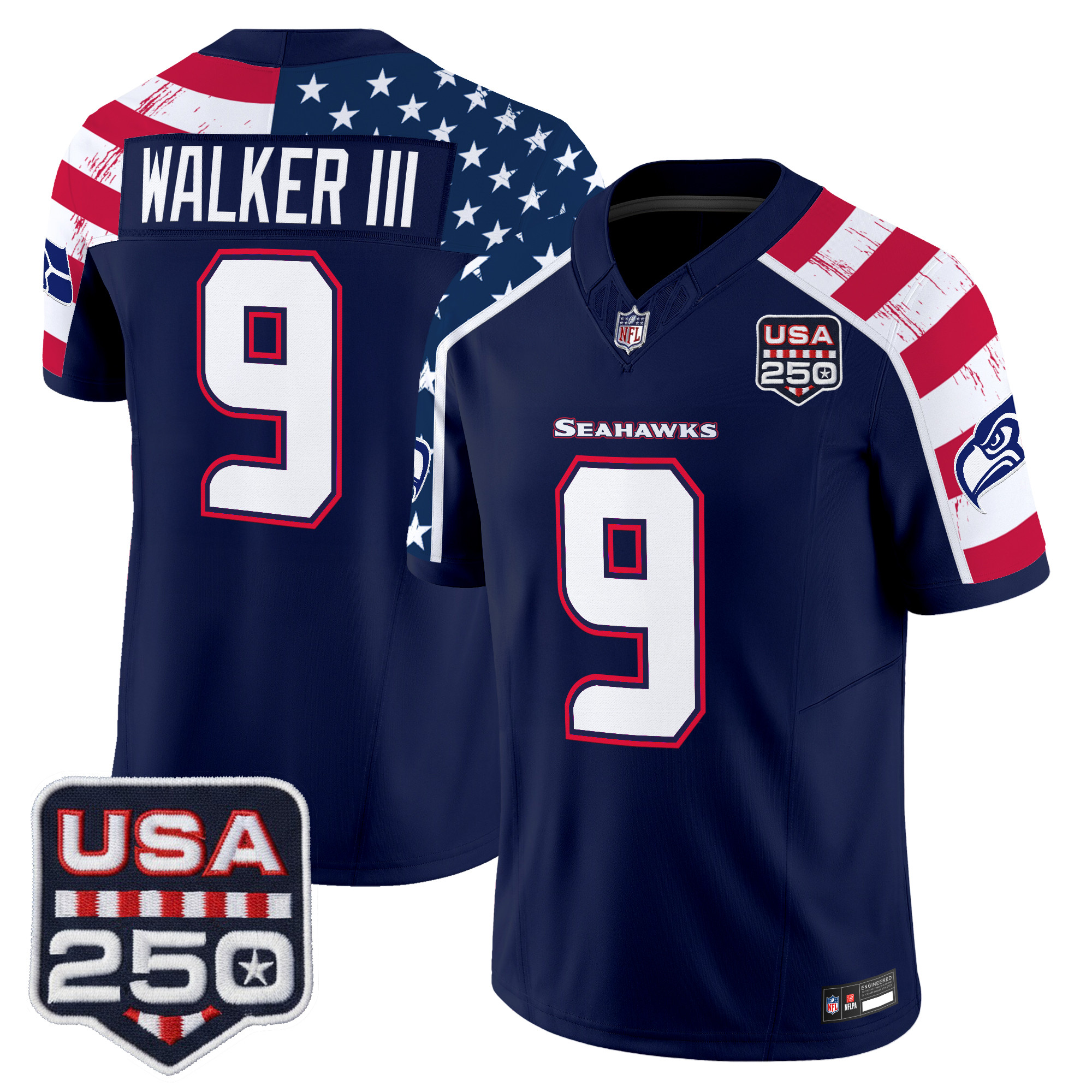 Seattle Seahawks "America 250 Edition" Vapor Limited Jersey V2 - Stitched - Image 7