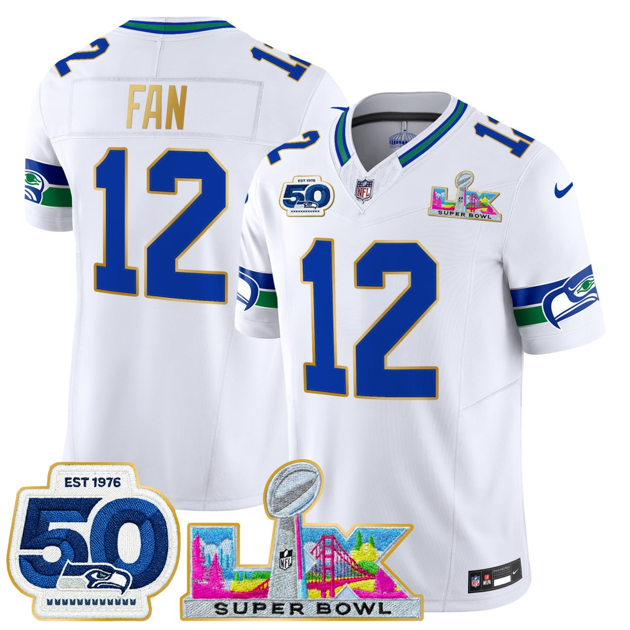 Fan #12 Seattle Seahawks Vapor Limited Jersey - Stitched