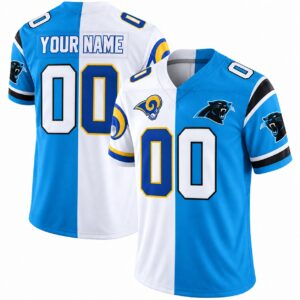 Los Angeles Rams x Carolina Panthers Split Custom Jersey – All Stitched